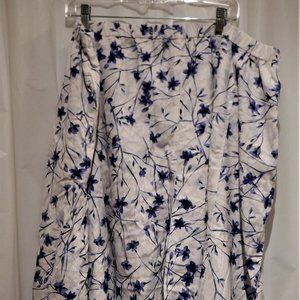 LINEN PULL ON SKIRT 3X 30/32 Woman Within POCKETS A line fit NWT